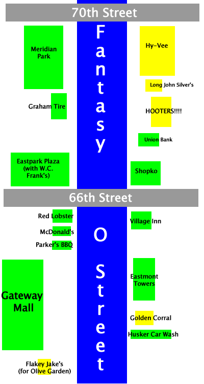 GREEN - existing business; YELLOW - changes to current O Street
